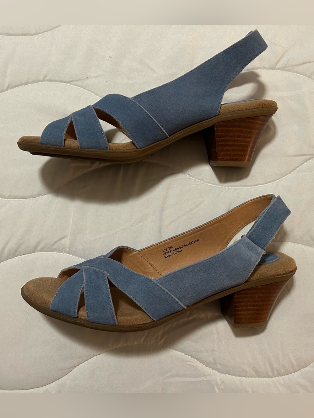 Blue Suede Leather Sandals - Picture 5 of 12